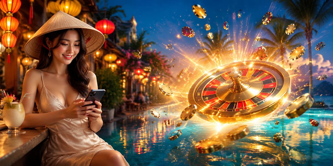 Người chơi Roulette trực tuyến mang hình ảnh văn hóa nón lá Hà Nội tại casino trực tuyến